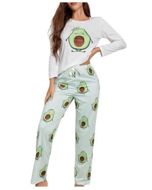 GORGLITTER Conjunto de pijama largo para mujer, camiseta de manga larga y pantalones largos