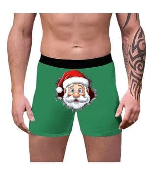 Generisch Ropa interior navideña para hombre con impresión 3D, diseño transpirable Boyshort