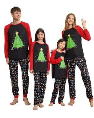 Pijama Navidad Familia,Pijamas de Navidad para la Familia con Estampado de Reno,Pijama Navideño Familiar