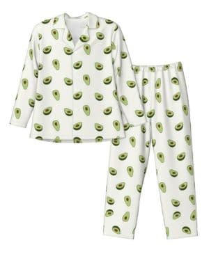 UVBDF Conjunto de pijama de aguacate para hombre, conjunto de pijama con botones