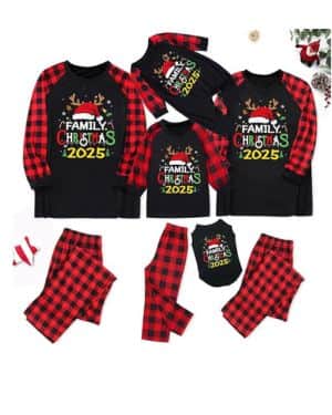 WOOD MEETS COLOR Pijama de Navidad para la Familia, Conjunto de Pijama en Familia