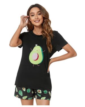 uson Girl Pijama Corto de Dos Piezas para Mujer, Conjunto de Pijama de Verano, Pijama Cómodo