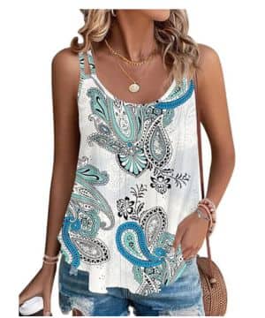 WNEEDU Camisetas sin Mangas de Verano para Mujer Chalecos sin Mangas para Mujer Top sin Mangas Loost Fit