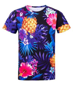 Camiseta Hawaiana de Manga Corta Casual para Hombre