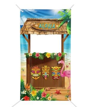 GEBETTER Photocall Hawaiano 180x100 cm, Decoración Fiesta Hawaiana, Tela Pancarta Aloha, Fotocall Fotocol