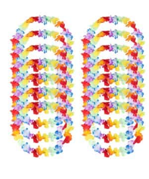 Guirnaldas hawaianas, 12 piezas de suministros para fiestas temáticas de playa, flores hawaianas Lei tropicales