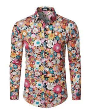 Camisa de manga larga para hombre de corte regular con estampado floral II