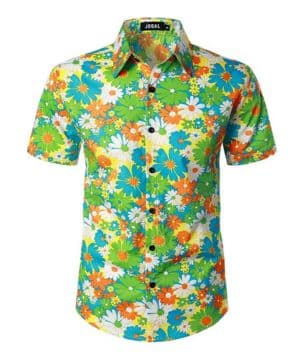 Camisa hawaiana de manga corta con botones para hombre, estilo informal y estampado floral