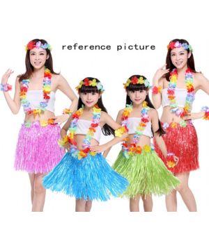 JZK 8 Piezas Falda Luau Hawaiana Disfraces Falda Hula para ni帽as Mujer Fiesta Hawaiana Luau Accesorio Fiesta Hawaii