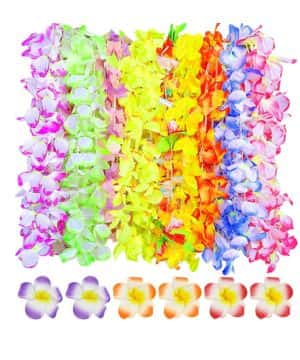 Ysimple 26 Piezas Cadenas de Flores Hawaianas,Guirnalda Hawaiana,Collares Hawaianos Fiesta Baratos,Multicolor