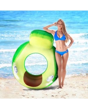 Flotador inflable de piscina para adultos, tubo flotante de piscina de aguacate de frutas, anillo de piscina de verano
