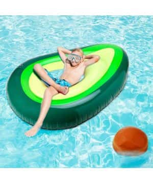 Hairizone Flotador Inflable de Aguacate para Piscina, colchones de Aire Gigantes con Bola para Fiesta en la Piscina y balsa de natación en la Playa