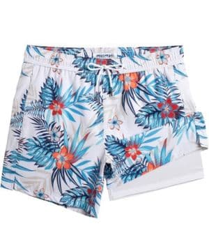 MaaMgic 2 en 1 Bañador con Forro de Compresión con Cremallera Hombre Shorts de Baño Shorts de Playa Traje de Baño secado rápido