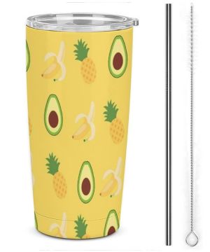 Piña, plátano, aguacate Termo Café Para Llevar - DiSeño AiSlante Con Tapadera A Prueba De Fugas