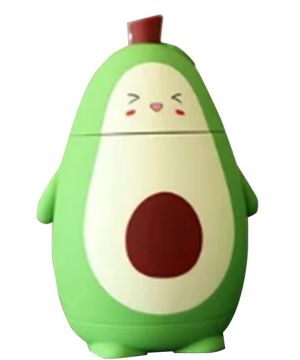 SUNGOOYUE Botella de Agua de Aguacate de Dibujos Animados, Botella de Vaso de Vidrio de Doble Capa