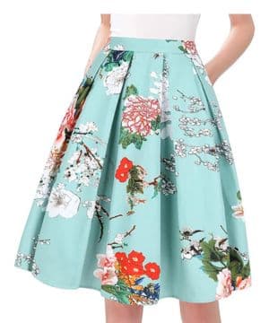 Tandisk Falda midi plisada acampanada con bolsillos para mujer