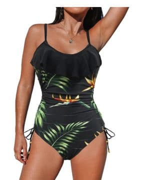 Trajes de Baño Mujer Volantes Ropa de Baño Mujer Fruncido Traje de Baño de Una Pieza Control de Barriga Monokini