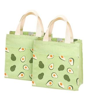 ASFINS Mini Bolsa Tote Tela, 2pzs Bolsa de Lona Mujer Bolsa Tote Bolsa de Algodón Reutilizable