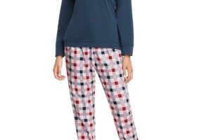 Doaraha Pijama Mujer Invierno Suave Cómodo Conjunto Pijamas Algodón