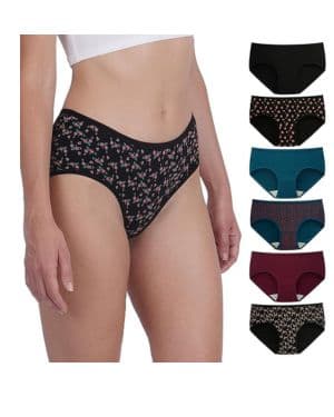 INNERSY Bragas Mujer Algodón Elástico Culotte Cintura Media Ropa Interior Cómodas y Suaves Pack de 6