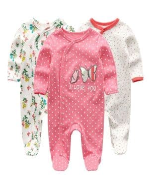 Kiddiezoom Mameluco de algodón con pies de ajuste cómodo para bebés y niños