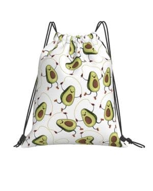 LimPac Divertidas bolsas de cordón con diseño de aguacates de dibujos animados