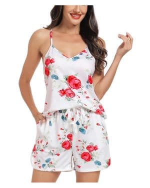 Lovasy Pijama Sexy Mujer Verano Modal Sin Mangas Conjunto De Pijama 2 Piezas Super Suave
