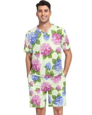 RPLIFE Conjunto de pijama de manga corta para hombre, conjunto de pijama para descansar, tallas S-XXL