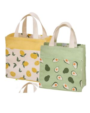 SHAPEPOTY Mini bolso de mano de lona, __bolso de compras de 2 piezas, lienzo resistente, duradero, lavable