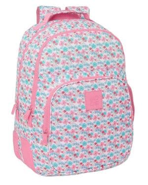 Safta MOOS FLORES - Mochila Doble Adaptable Carro, Tejido Reciclable, Ideal para Niños de Diferentes Edades