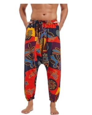 AITFINEISM Hombre Pantalones Harem Cómoda Cintura Elástica Pantalones Moda Color Sólido Casuales Yoga Hippies Pantalones