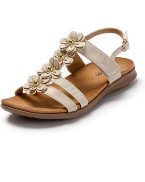 JOMIX Sandalias Mujer Verano con Flores Sandalias Planas Mujer Playa Piscina Mar