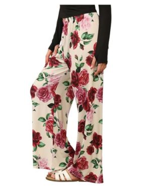 L S U Pantalones Palazzo para mujer, acampanados, cintura elástica, pierna ancha, ropa de descanso, casual, suave, cómodo, elegante