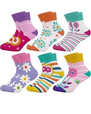 Queenshin 6 Pares de Calcetines Cortos para Niñas Infantiles con Lindo Suave y Transpirable Regalos Originales de 2 a 11 Años