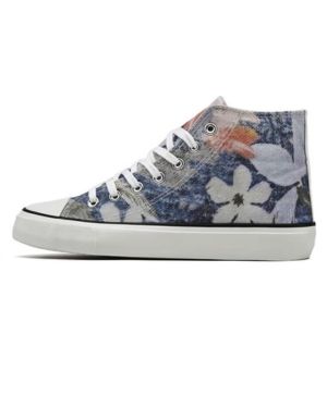 Zapatillas de lona para mujer, de caña alta, clásicas, con cordones, zapatos deportivos casuales para caminar