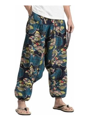 perdontoo Hombre Harem Cómoda Cintura Elástica Casuales Moda Yoga Hippies Pantalones