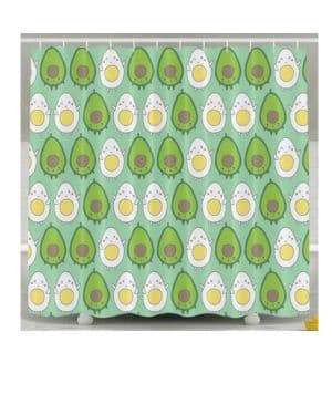 Aguacate y Egg Cute Carcasa cortina de ducha tela cortina de ducha de baño Set, 72 x 60 pulgadas