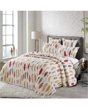 COTTON ARTean- Colcha Bouti Salve Cama de 105 (200x260 cm). Incluye 1 Funda de cojín.