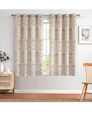 TOPICK Cortinas Opacas aisladas térmicamente Opacas con Ojales, diseño de Flores, Aspecto Vintage