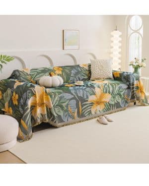 VanderHOME Funda Sofa, Colcha Sofa, Fundas de Sofa Anti Gatos,Plaid Sofa Multifuncional, Manta Sofa Refrescante para El Verano, Manta Cubre Sofa 180 130cm-Flores