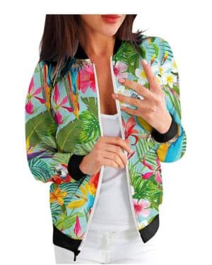 Chaqueta bomber mujer flores chaqueta mujer primavera otoño langram chaqueta casual