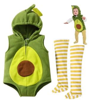 Disfraz De Aguacate para Bebé Recién Nacido, Pelele con Capucha Sin Mangas Y Medias, Disfraz De Halloween