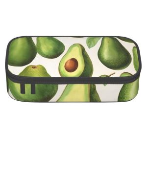 Estuche grande para niñas y niños, con estampado de aguacate, estuche estético para niños, estuche escolar