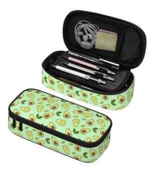 shgwehh Estuche para lápices de aguacate, estuche con cremallera, estuche de gran capacidad, organizador
