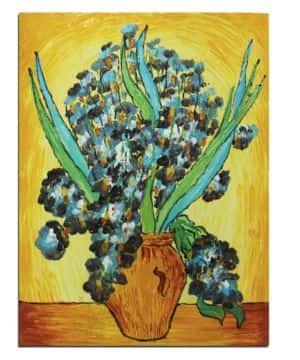 Fokenzary Pintura al óleo pintada a mano sobre lienzo de Vincent Van Gogh, reproducción de lirios clásicos