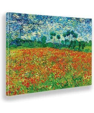Giallobus - Cuadro - Vincent Van Gogh - Poppy Field (Campo de Amapolas) - Lienzo - 140x100 - Listo para Colgar - Cuadros Modernos para el hogar
