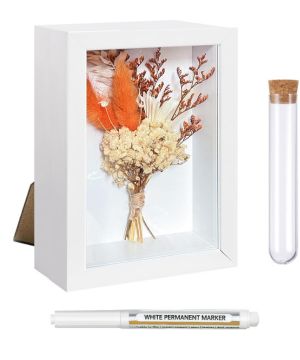 TAIHOBO Marcos con Profundidad, 12x17cm Marco con Profundidad, Marco de Fotos 3D, Marco de Objeto Rellenable con Ramo de Flores Secas
