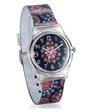 Reloj de Niña Mujer Reloj Analogico de Colores Arco Iris, Rainbow Reloj Transparente Correa de Silicona para Chicas