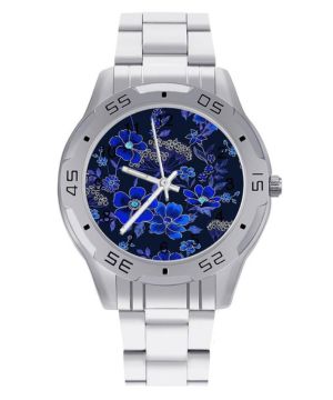 Blue Shore Flora - Reloj de pulsera para hombre, casual, de negocios, analógico, de cuarzo, reloj de vestir