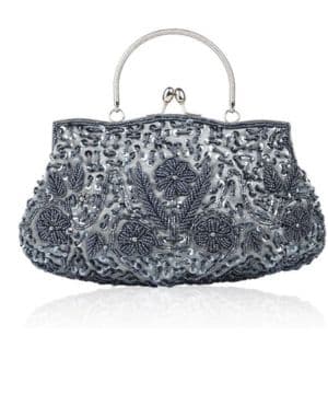 CORIOS Bolsa de Noche para Mujer Vintage Floral con Cuentas Clutch Embrague de Lentejuelas Bolsos de Fiesta Bolso de Boda Elegante